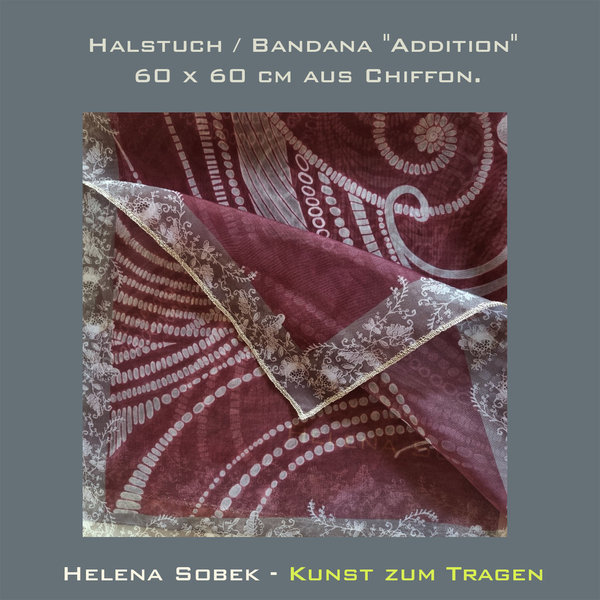 Halstuch / Bandana "Addition" 60 x 60 cm: Chiffon. Kunst zum Tragen.